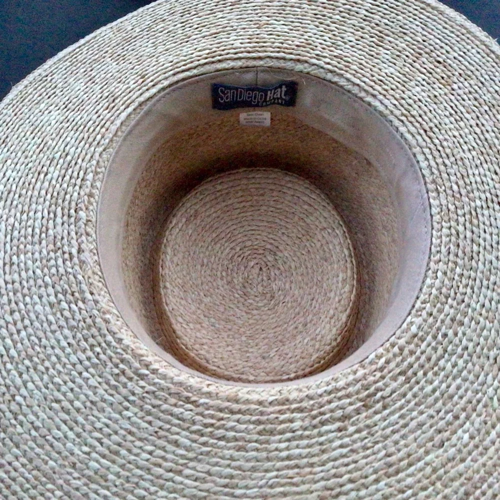 San Diego Hat Company Sandy Beach Women’s Raffia Telescope Boater Wide Brim Hat - Picture 11 of 16
